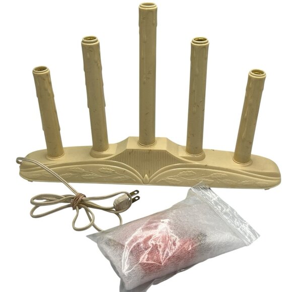 Vtg 5-Light Electric Indoor Plastic Candolier Candelabra Halloween Christmas - Picture 6 of 16